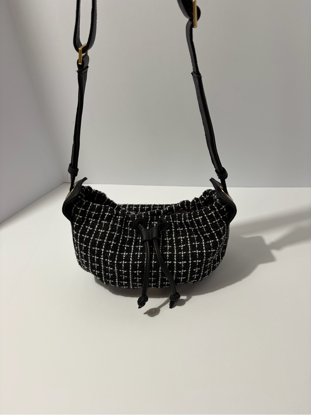 HAMMITT Small Cooper Midnight Trellis Drawstring Crossbody Bag